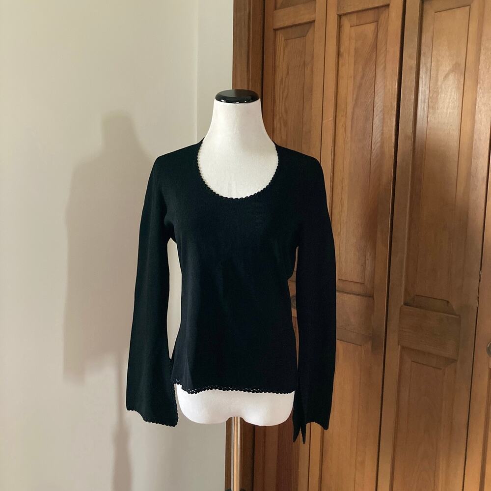 Venini Black Stretch Pullover Top, Size L